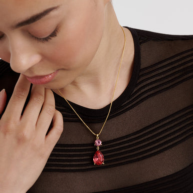 Women's TEARSA: Crystal Teardrop Pendant Necklace