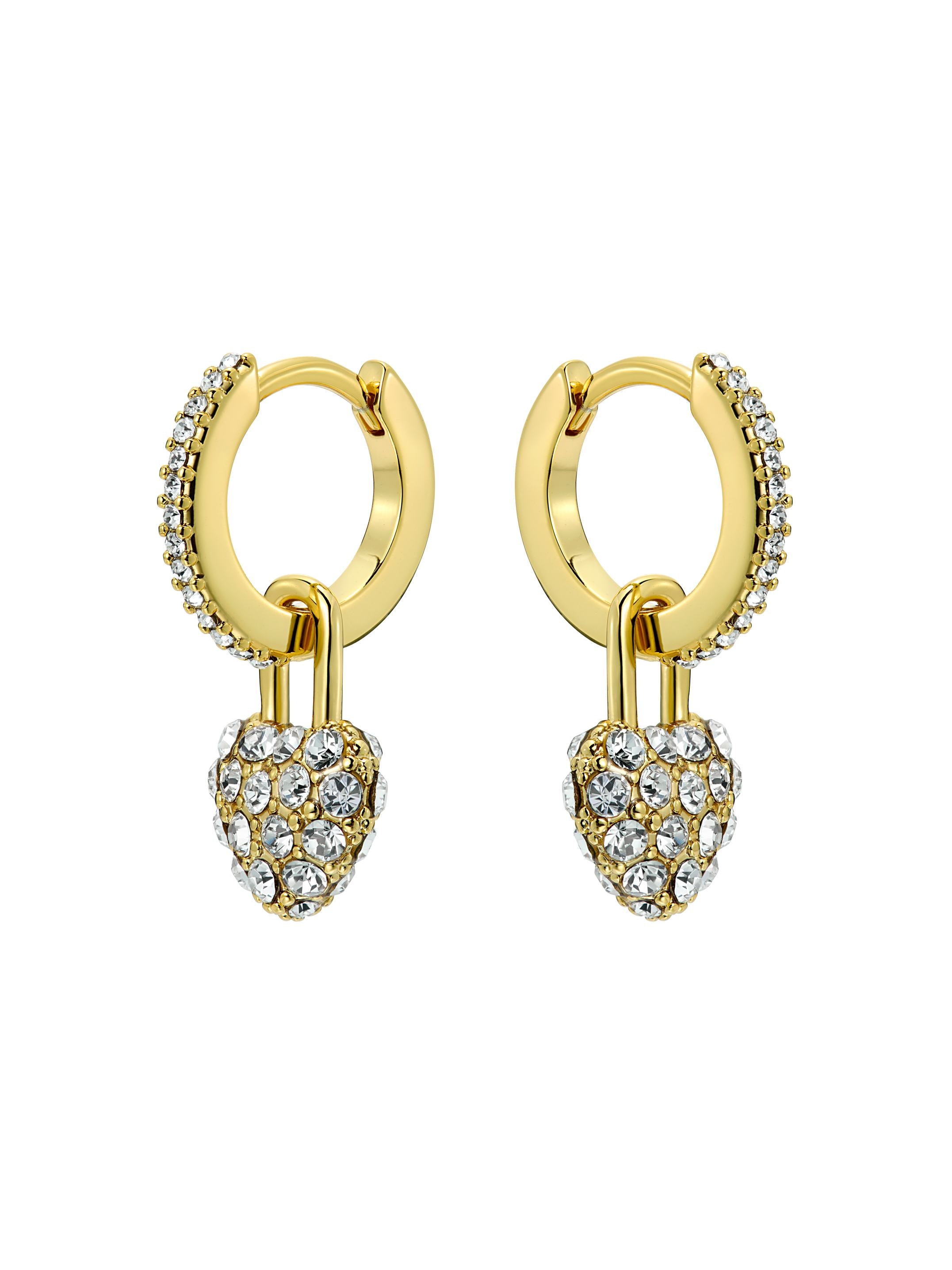 Women's PARI: Pave Crystal Padlock Huggie Earrings
