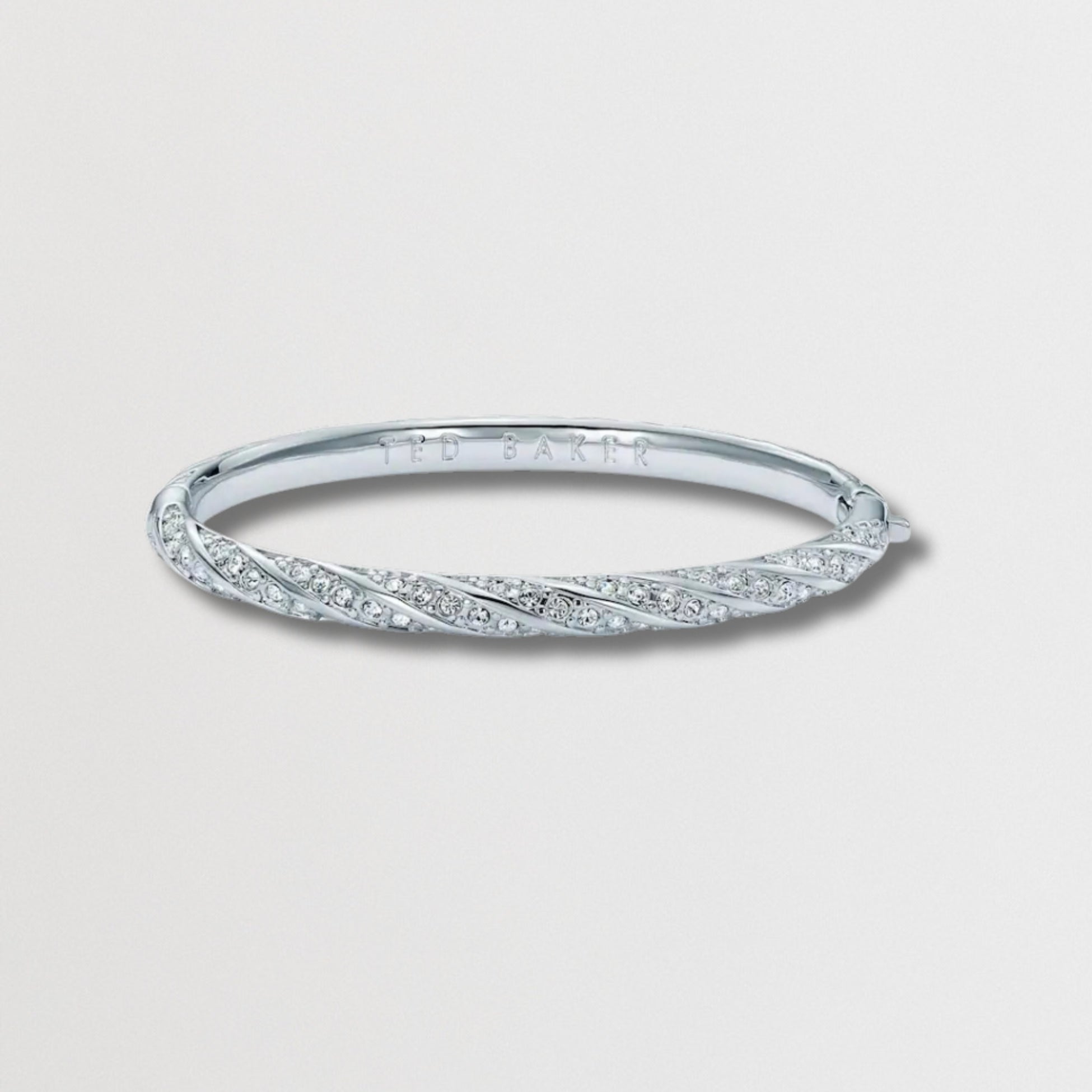 Torvi: Crystal Twist Hinged Bangle Bracelet