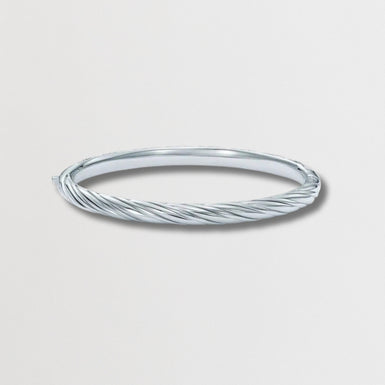 Torvi: Crystal Twist Hinged Bangle Bracelet