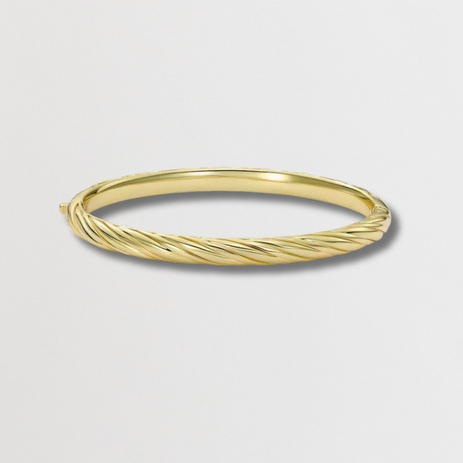 TORVI: Crystal Twist Hinged Bangle Bracelet