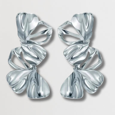 LEIGHANNA: Abstract Leaf Drop Earrings