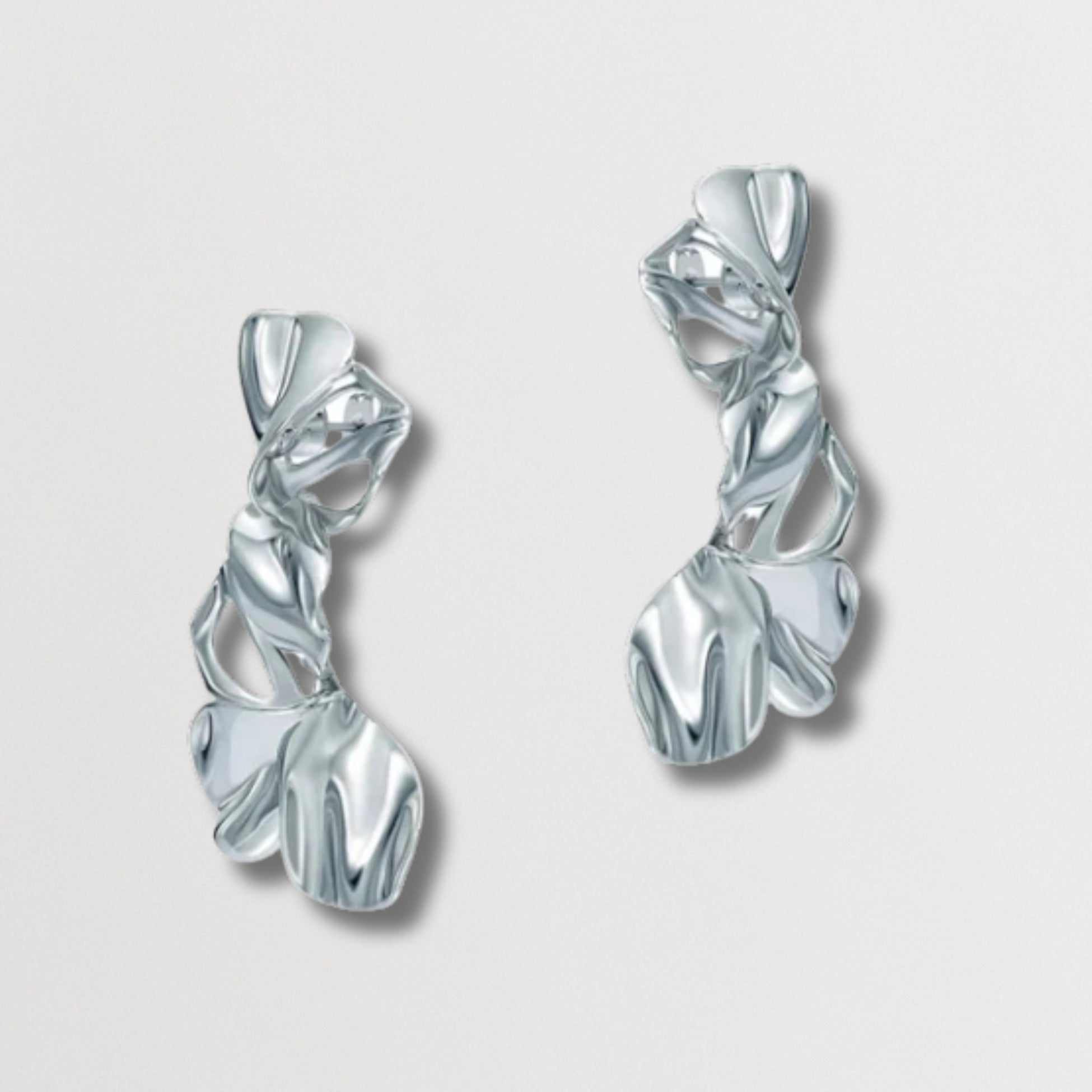 LEIGHANNA: Abstract Leaf Drop Earrings