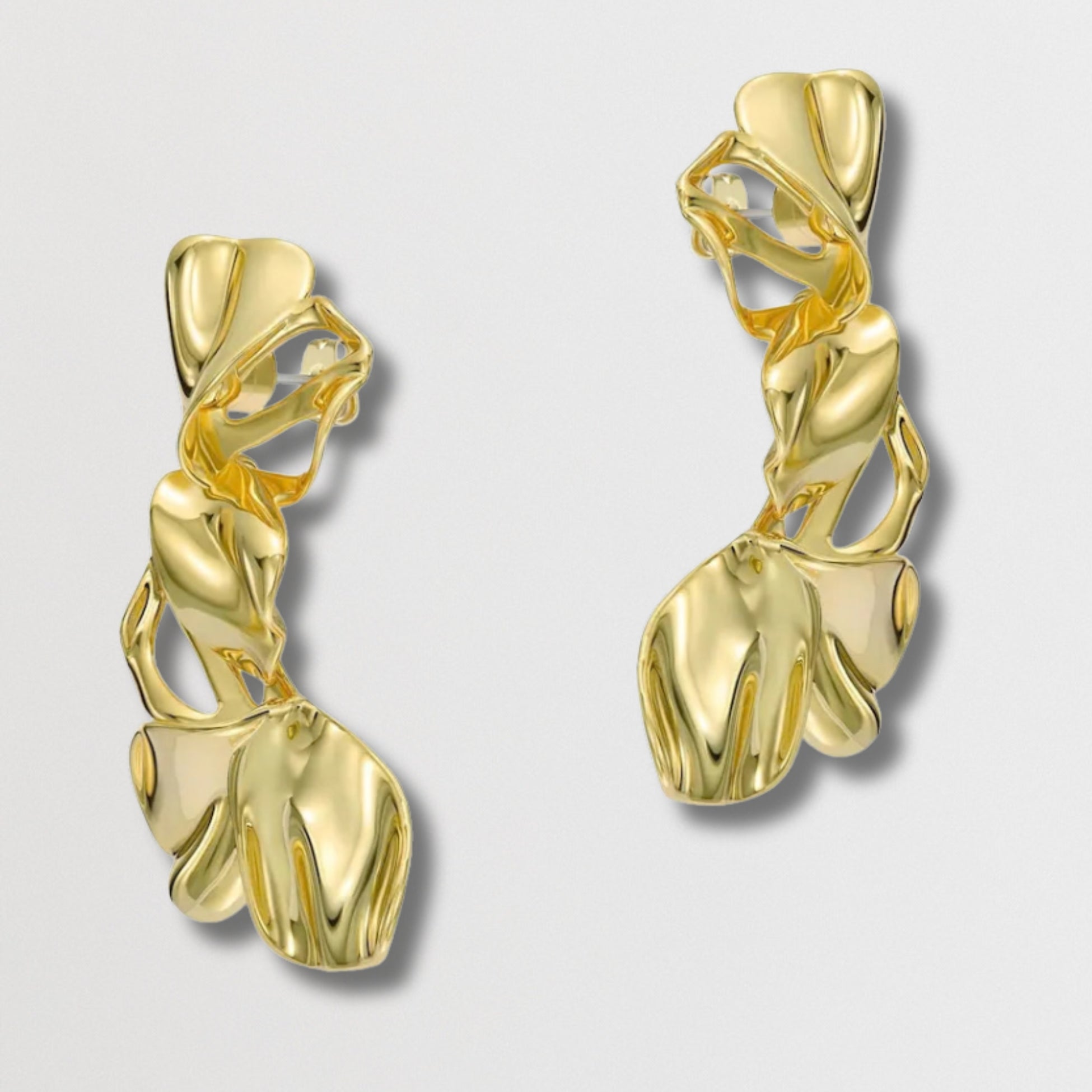 LEIGHANNA: Abstract Leaf Drop Earrings