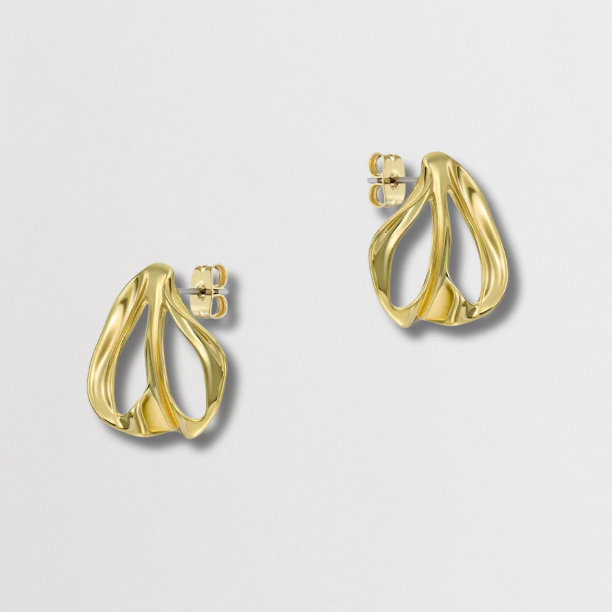 LEAH: Abstract Leaf Stud Earrings