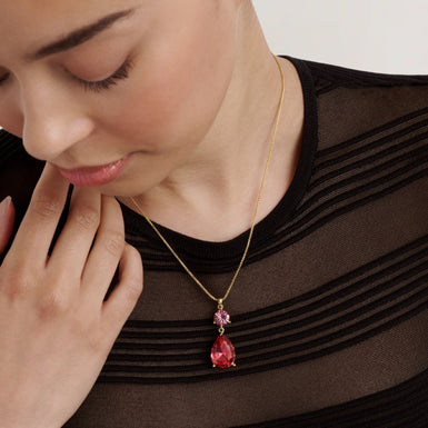 Women's TEARSA: Crystal Teardrop Pendant Necklace