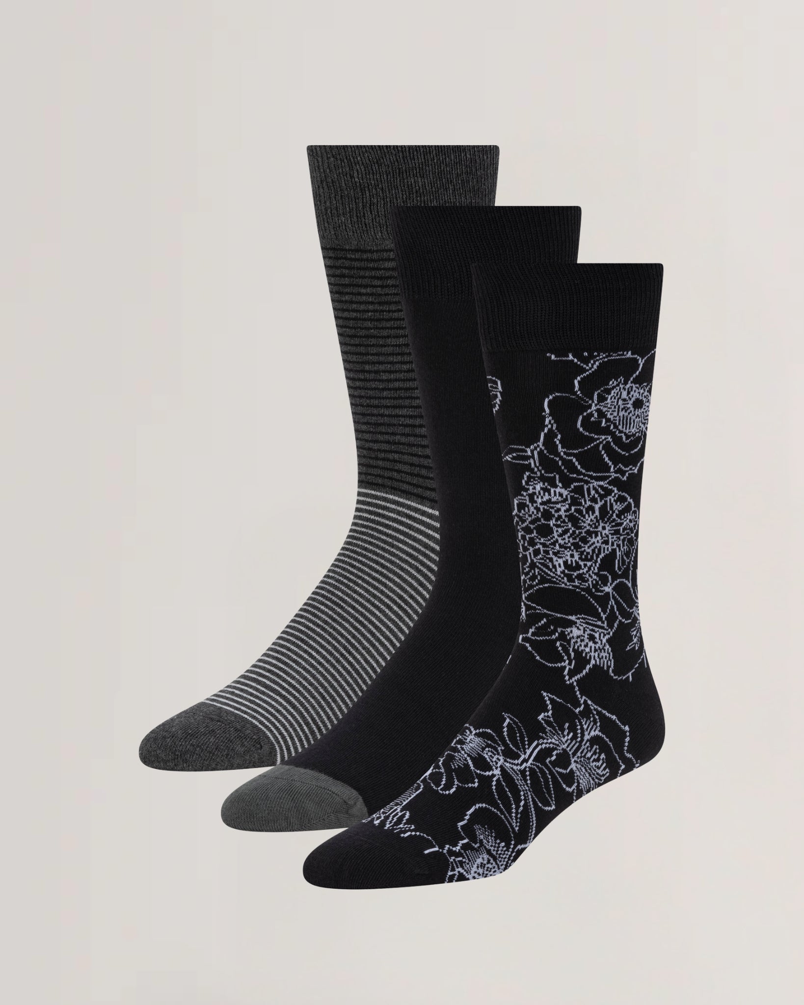 Mens TERRYG-3 PACK COTTON SOCKS GIFT SET Black