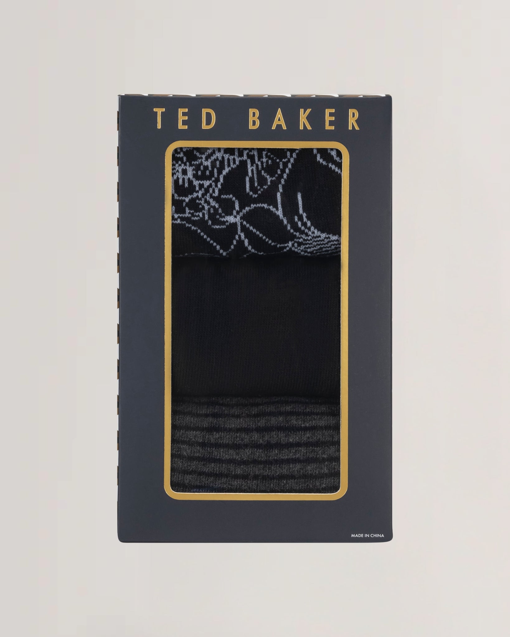 Mens TERRYG-3 PACK COTTON SOCKS GIFT SET Black