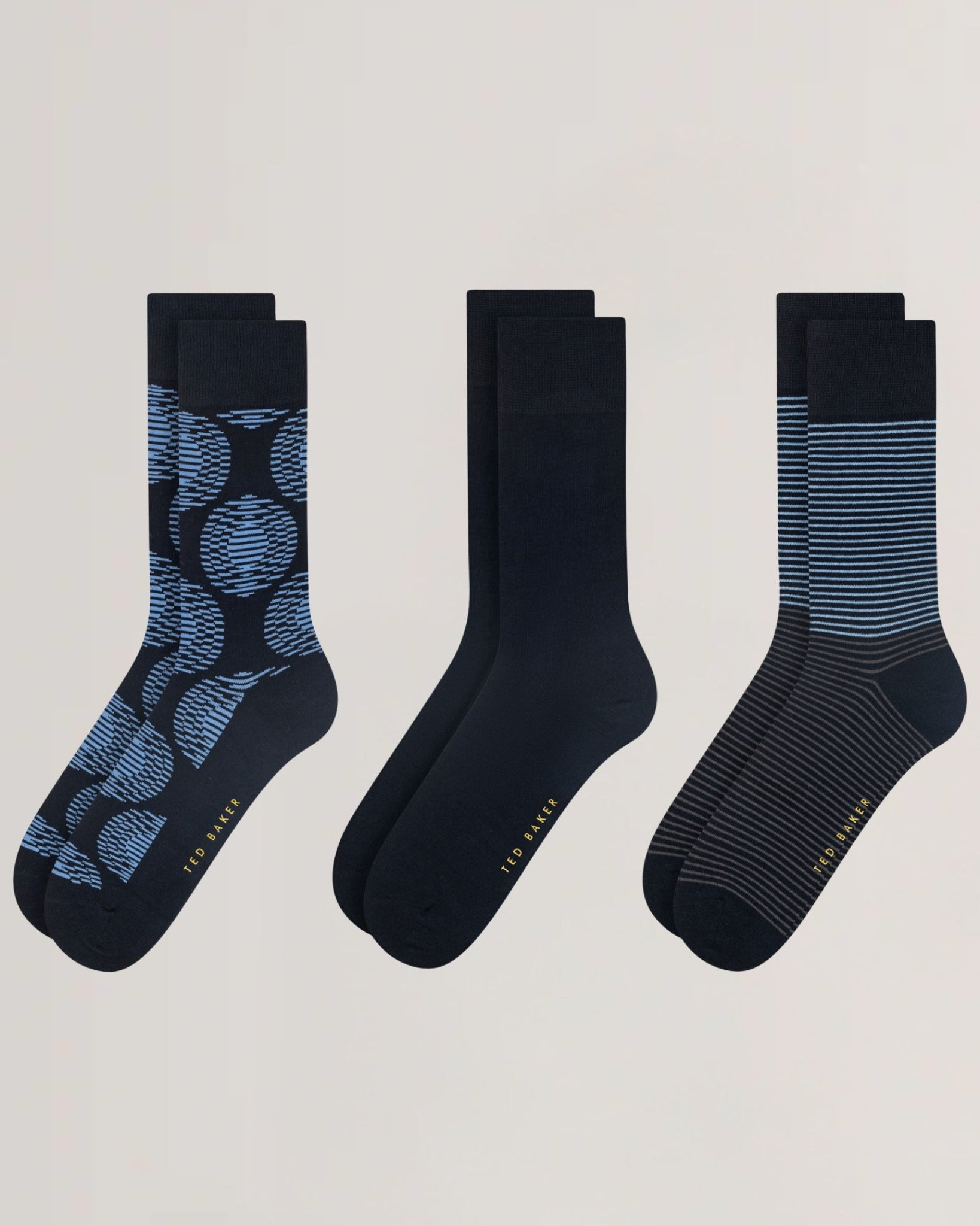 TERRYG: 3 Pack Cotton Socks Gift Set Blue