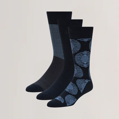 TERRYG: 3 Pack Cotton Socks Gift Set Blue