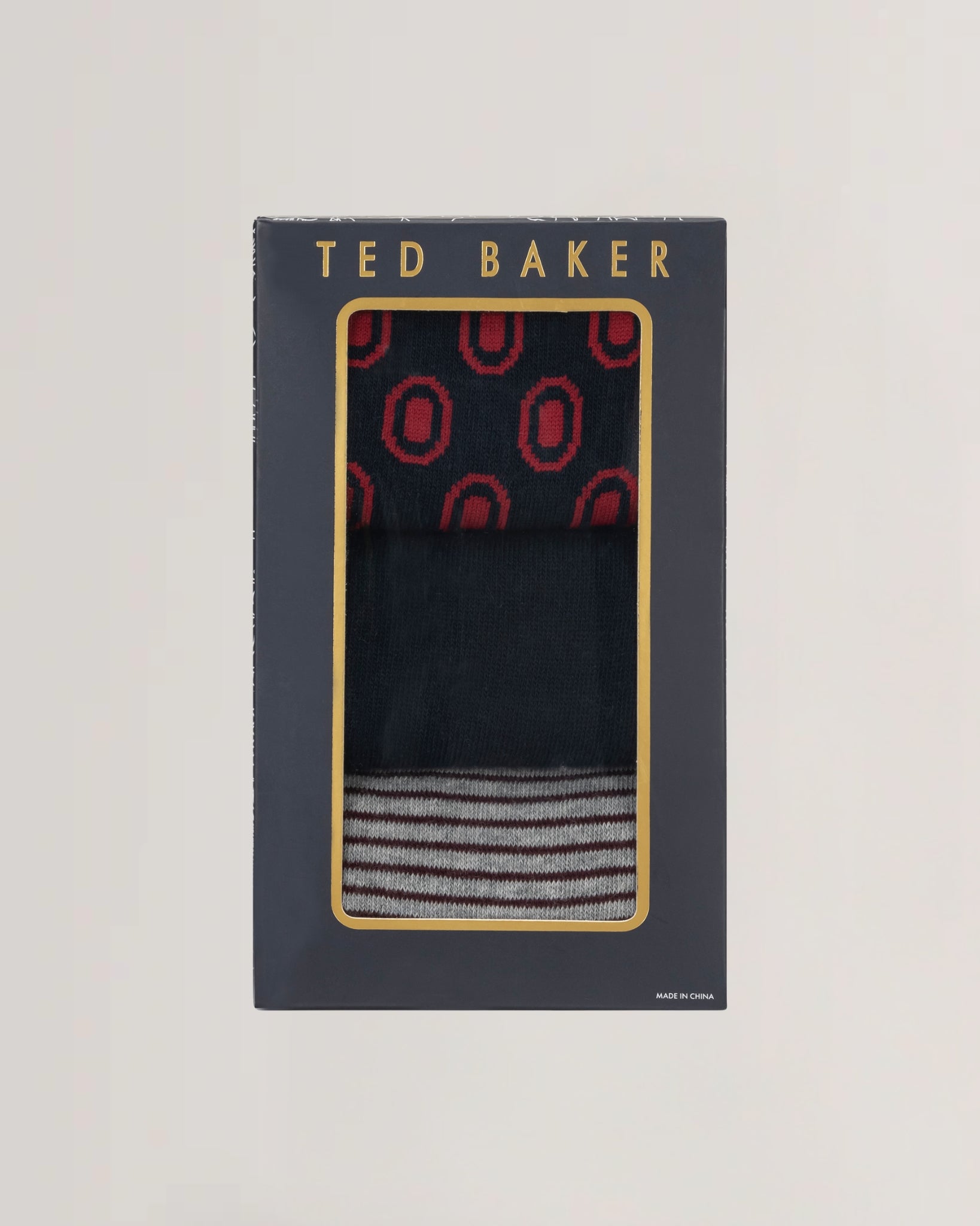 Mens TERRYG-3 PACK COTTON SOCKS GIFT SET Red