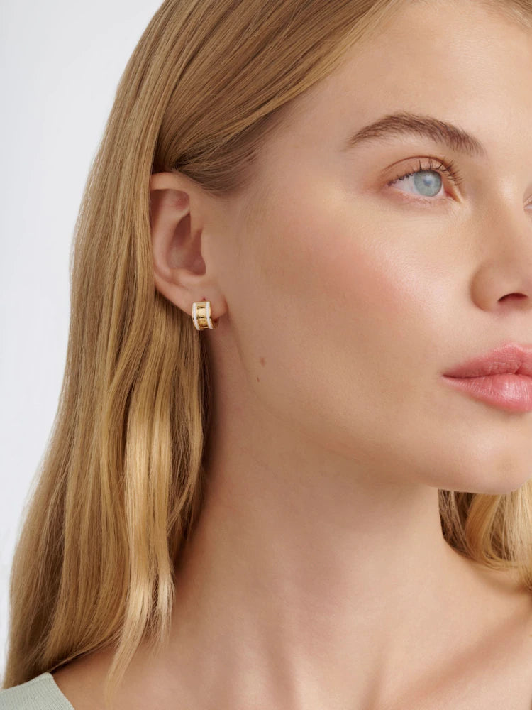 ROLO: Classic Colour Enamel Roll Huggie Earrings