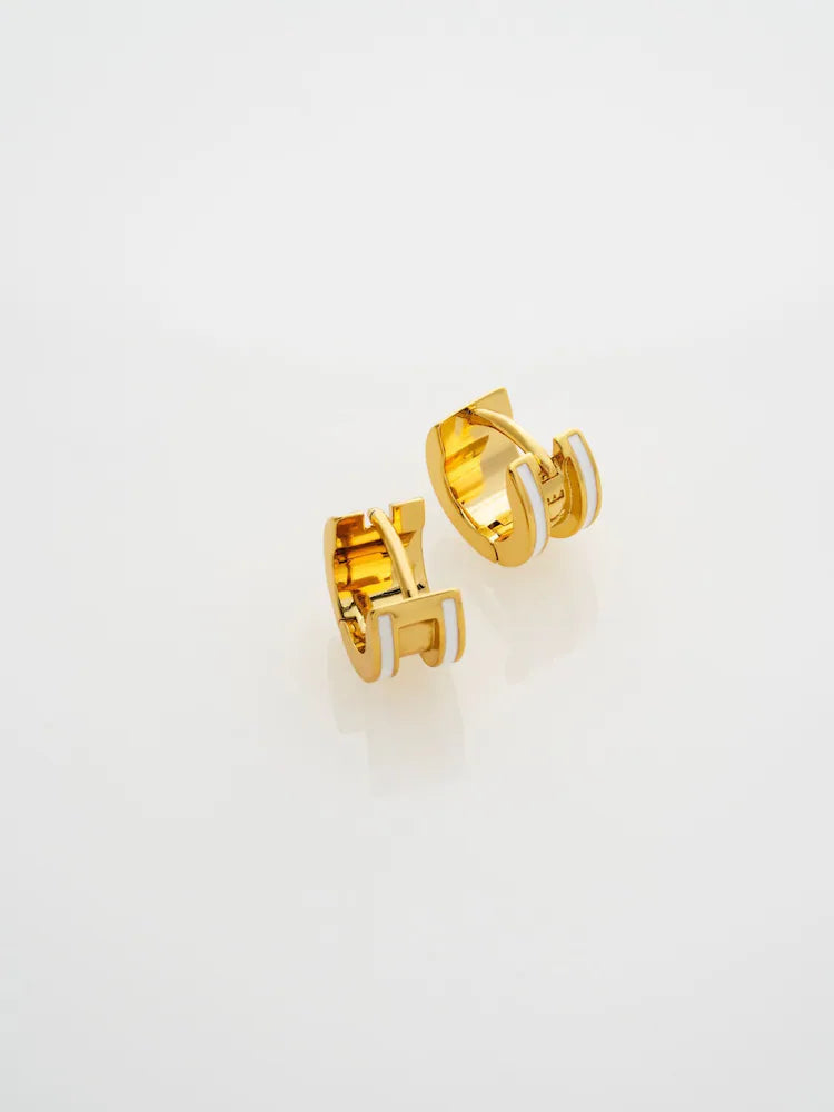 ROLO: Classic Colour Enamel Roll Huggie Earrings