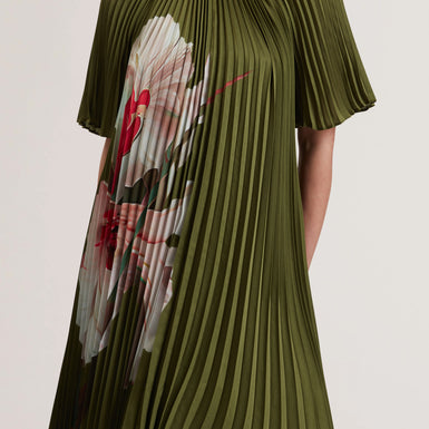 Women's VINLAA-Short Sleeve Pleated Mini Dress