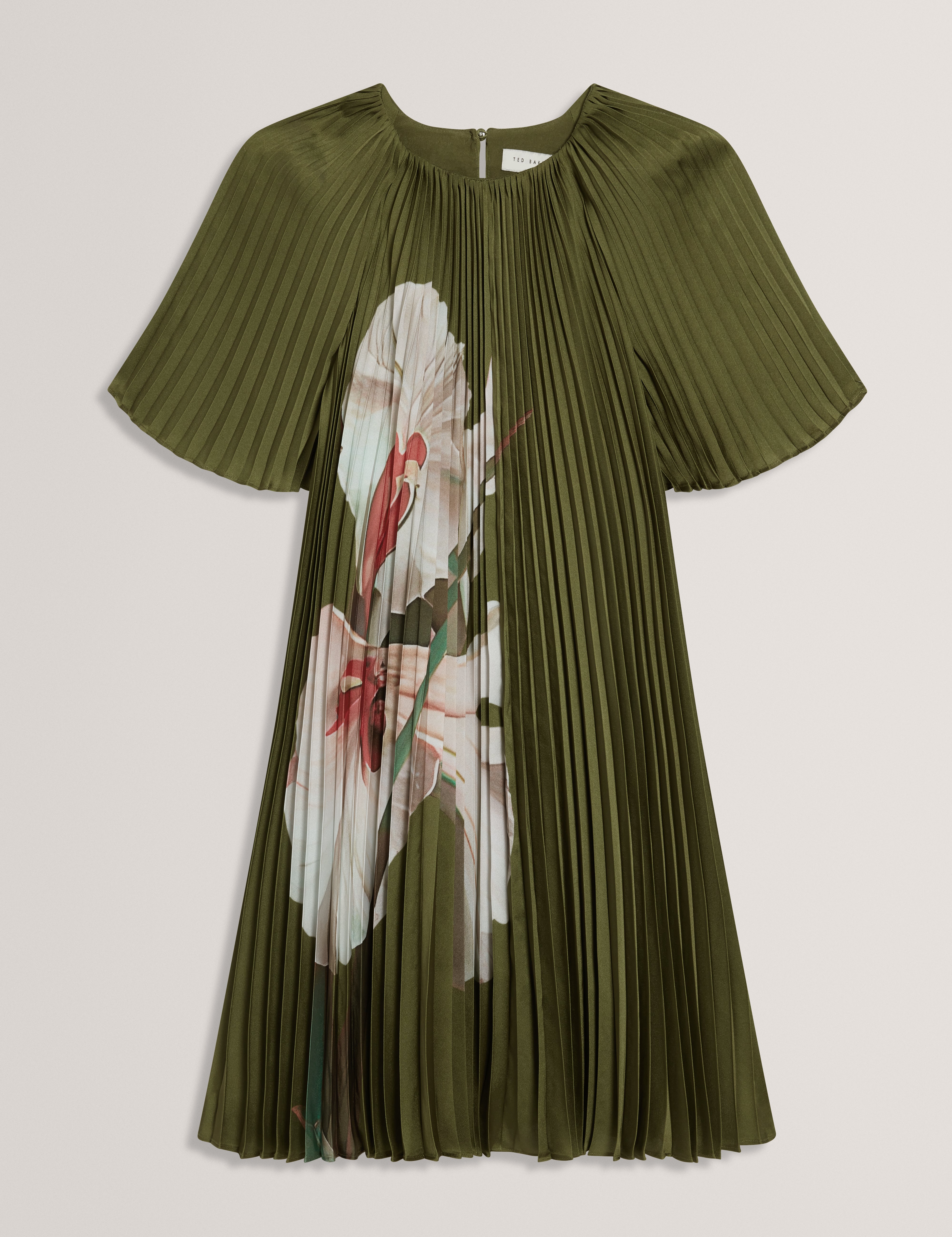 Women's VINLAA-Short Sleeve Pleated Mini Dress