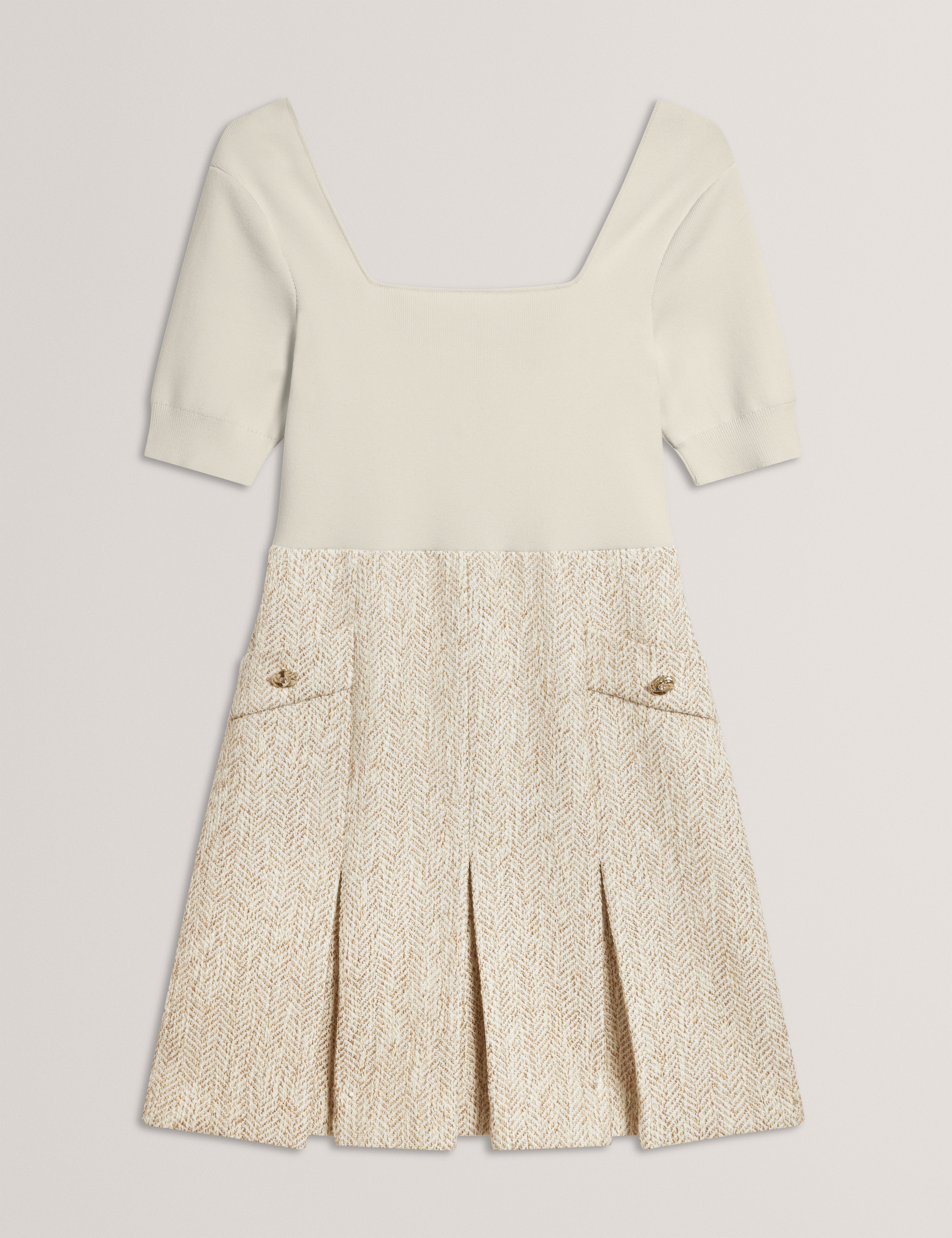 Women's VULPAD-Knit Bodice Boucle Mini Dress