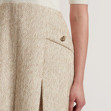 Women's VULPAD-Knit Bodice Boucle Mini Dress