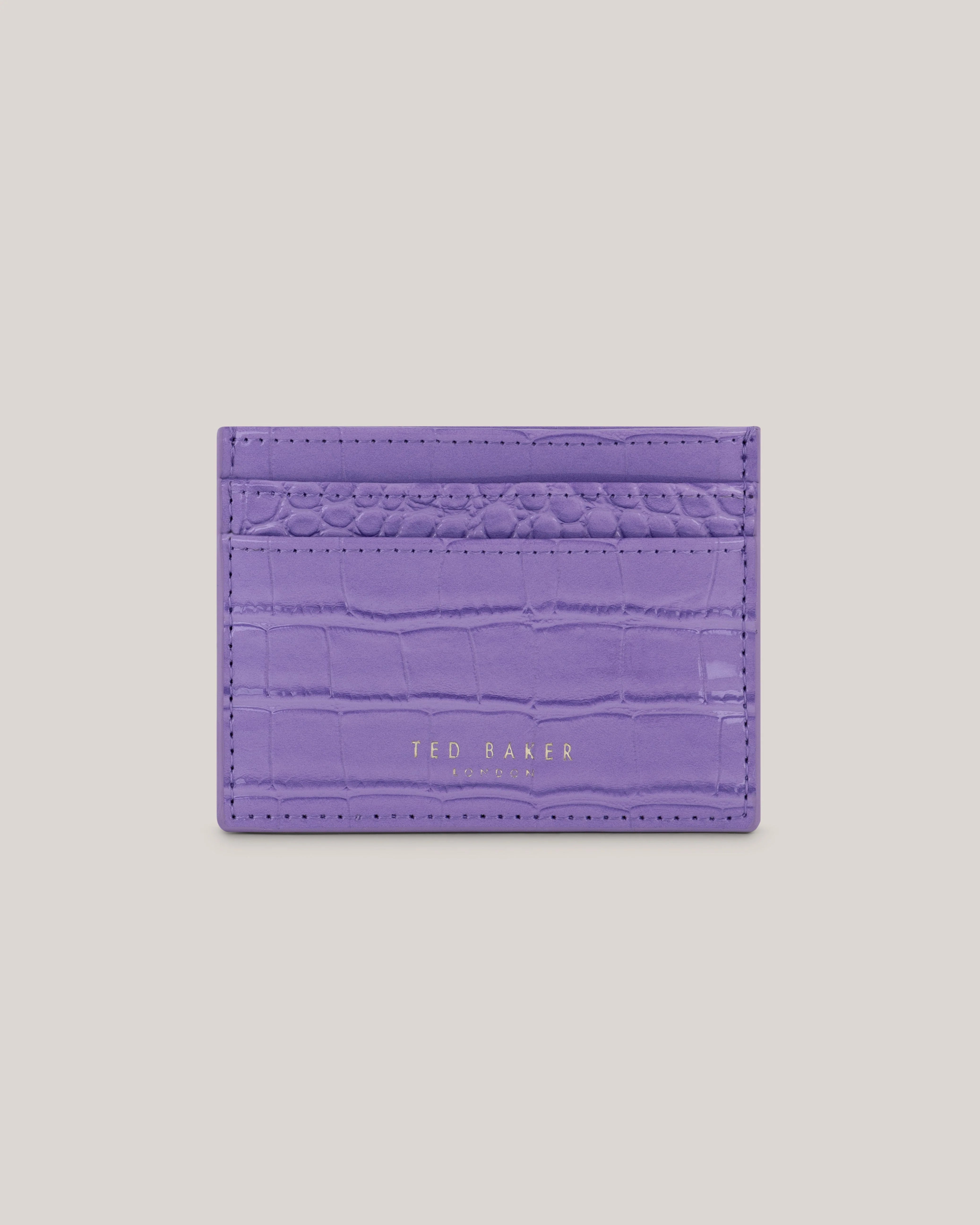Women's COLY-Croc Effect Card Holder Brt-Purple