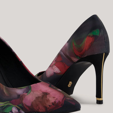 Women's Chrlott-Printed Satin Court Heel Black