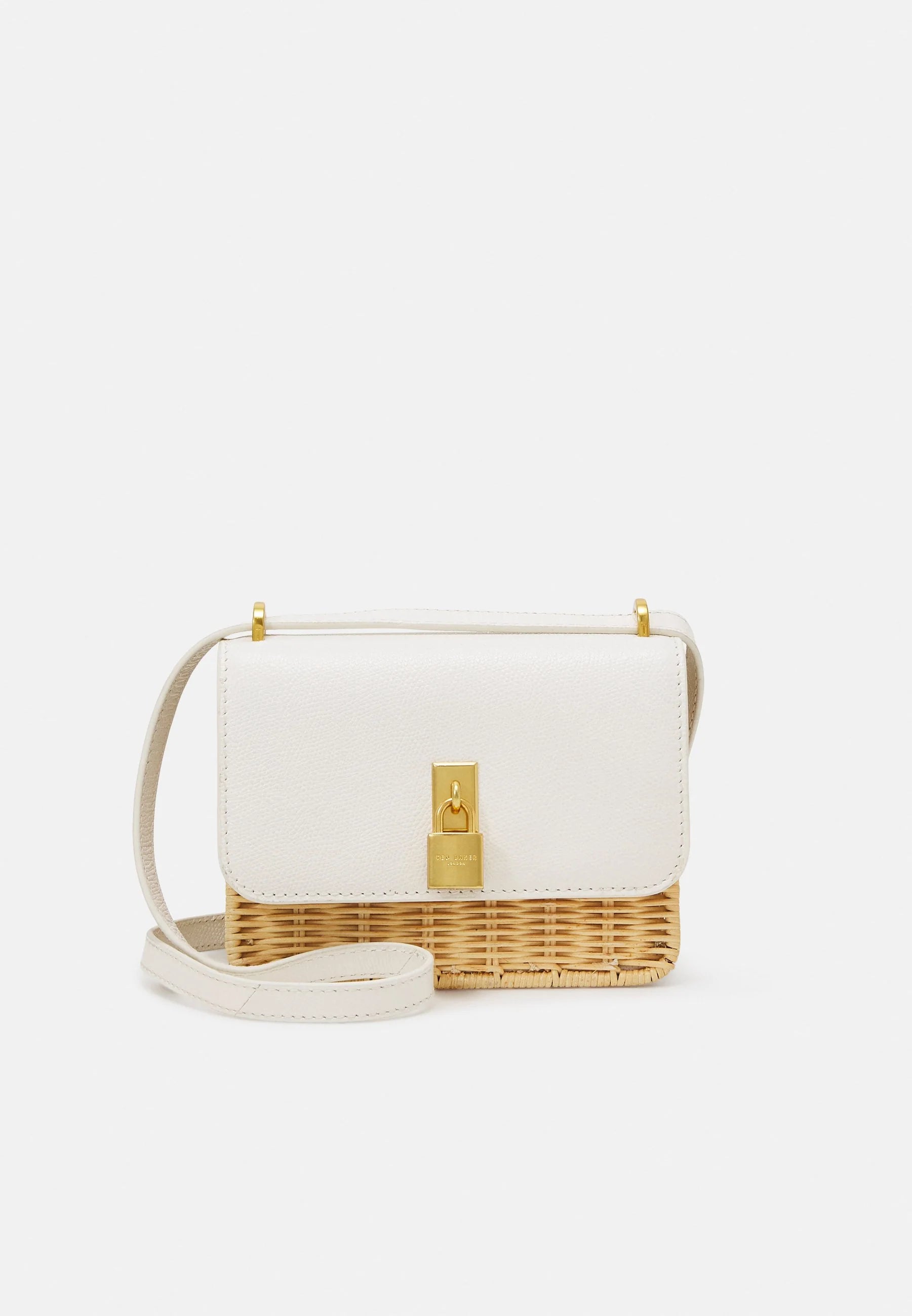 Women's REEGENT-Padlock Detail Rattan Xbody Bag Ecru