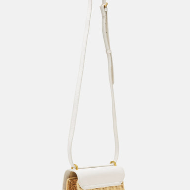 Women's REEGENT-Padlock Detail Rattan Xbody Bag Ecru