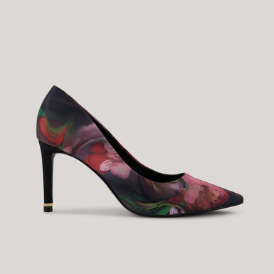 Women's Chrlott-Printed Satin Court Heel Black