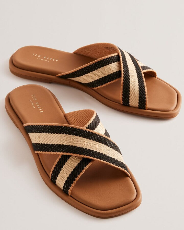 Women's Ashika-Webbing Flat Sandal Tan