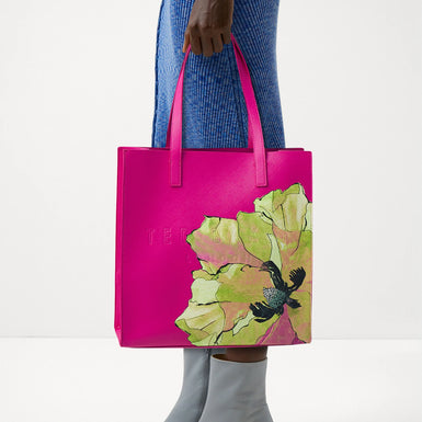 Women's Milicon-Floral Printed Large Icon Bag Brt-Pink