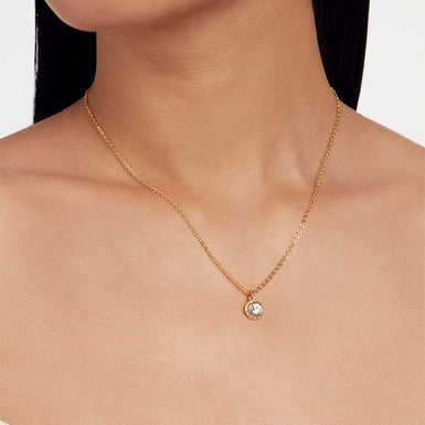 SOLTELL: Solitaire Sparkle Crystal Pendant Necklace