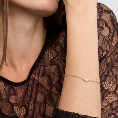 HALLE: Mini Crystal Heart Bracelet