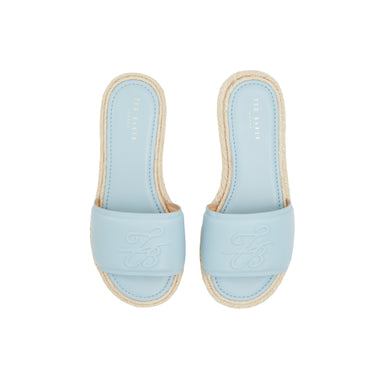 Women's Portiya-Flat Espadrille Sandal With Logo Lt-Blue