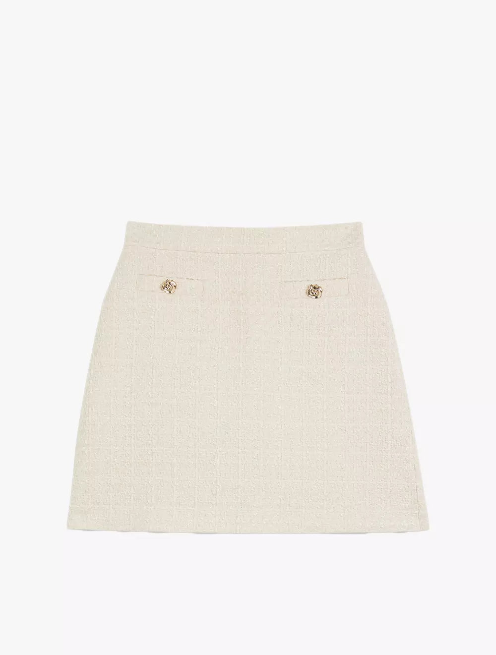 Women's Komam-Rose Button Knit Bodice Boucle Mini Skirt