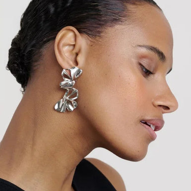 LEIGHANNA: Abstract Leaf Drop Earrings