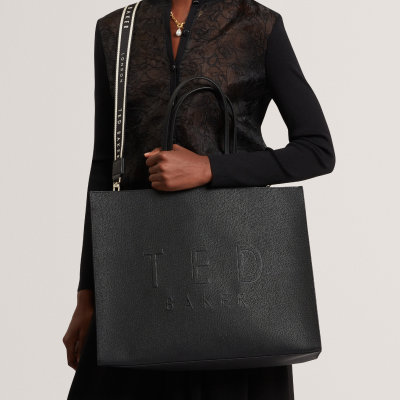 リゾレーヌ Women's Roselii-Bar Detail Medium Top Handle Bag Black – Poseidon