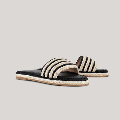 Women's PORTEA-Flat Espadrille Sandal Black