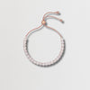 MELRAH: Rosegold Crystal Adjustable Tennis Bracelet