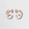 HELIAS: Rosegold Crystal Double Hoop Earrings