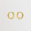 CRISLIE: Gold Logo Hoop Earrings
