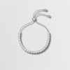 MELRAH: Silver Crystal Adjustable Tennis Bracelet