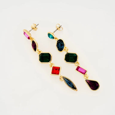 JULIANNA: Jewel Chain Crystal Drop Earrings