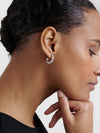 TONI: Crystal Twist Hoop Earrings Silver