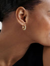 TONI: Crystal Twist Hoop Earrings Gold