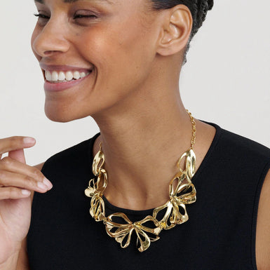 LEONA: Abstract Leaf Statement Necklace