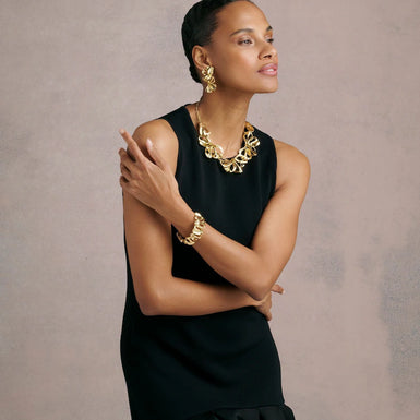 LEONA: Abstract Leaf Statement Necklace