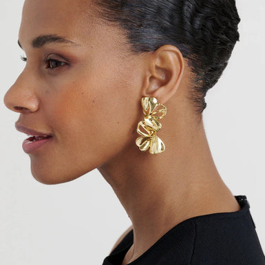 LEIGHANNA: Abstract Leaf Drop Earrings