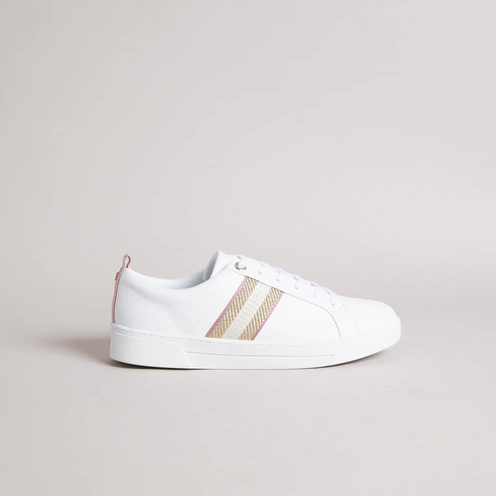 Women's Baily-Webbing Cup sole Trainer White-Gold