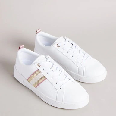 Women's Baily-Webbing Cup sole Trainer White-Gold