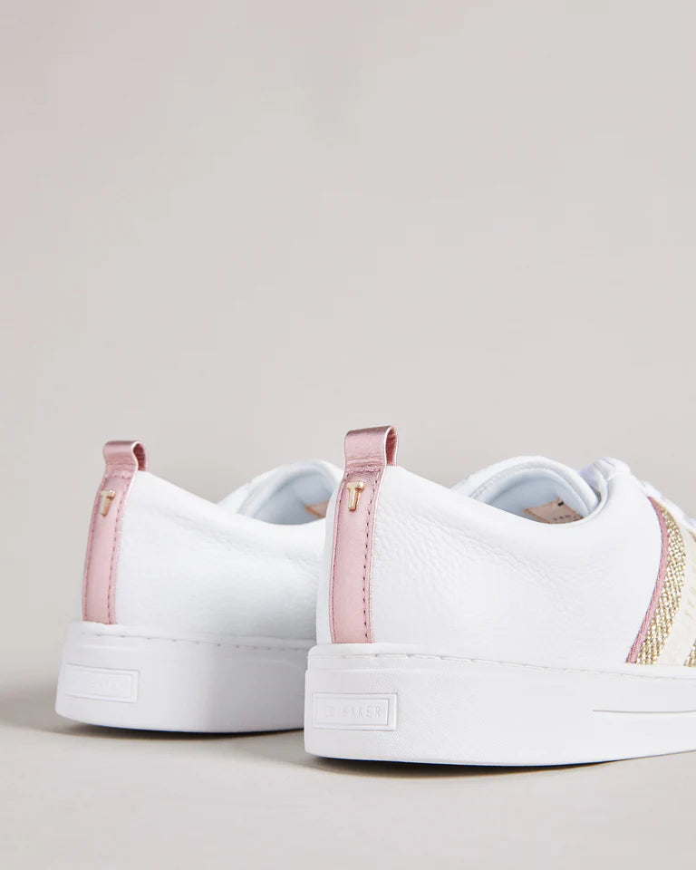 Women's Baily-Webbing Cup sole Trainer White-Gold