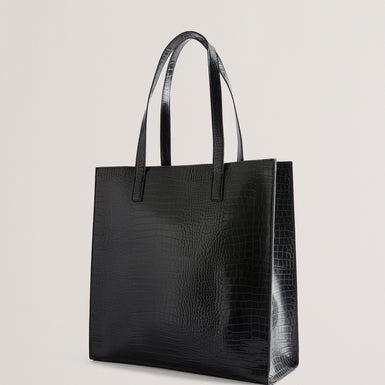 Women's Croccon-Croc Effect Large Icon Bag Black