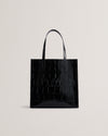 Women's Croccon-Croc Effect Large Icon Bag Jet-Black